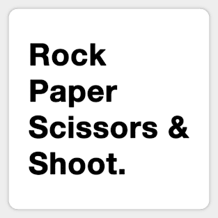 Rock Paper Scissors Shoot Black Magnet